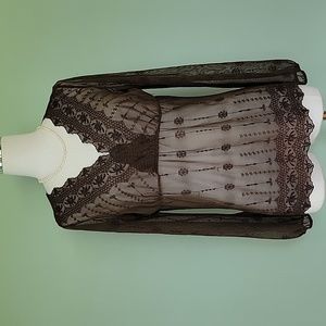 Axcess Y2K Vintage Sheer Lace Blouse
